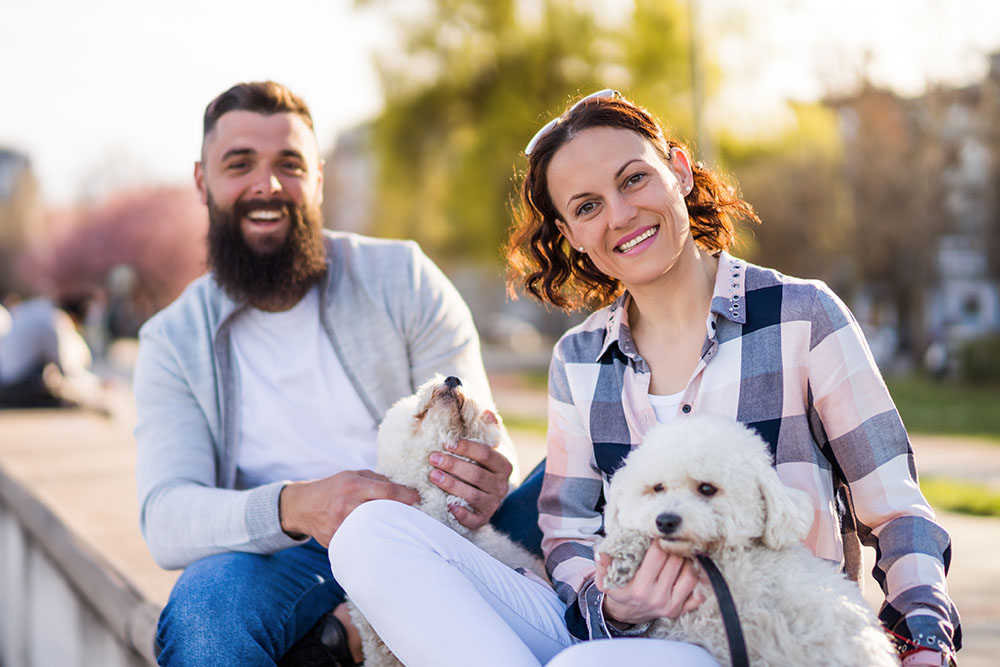 Relaxing leisure time with a beloved pet
